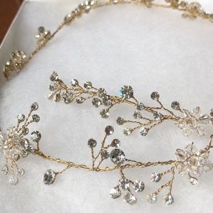 Untamed Petals crystal bridal headband